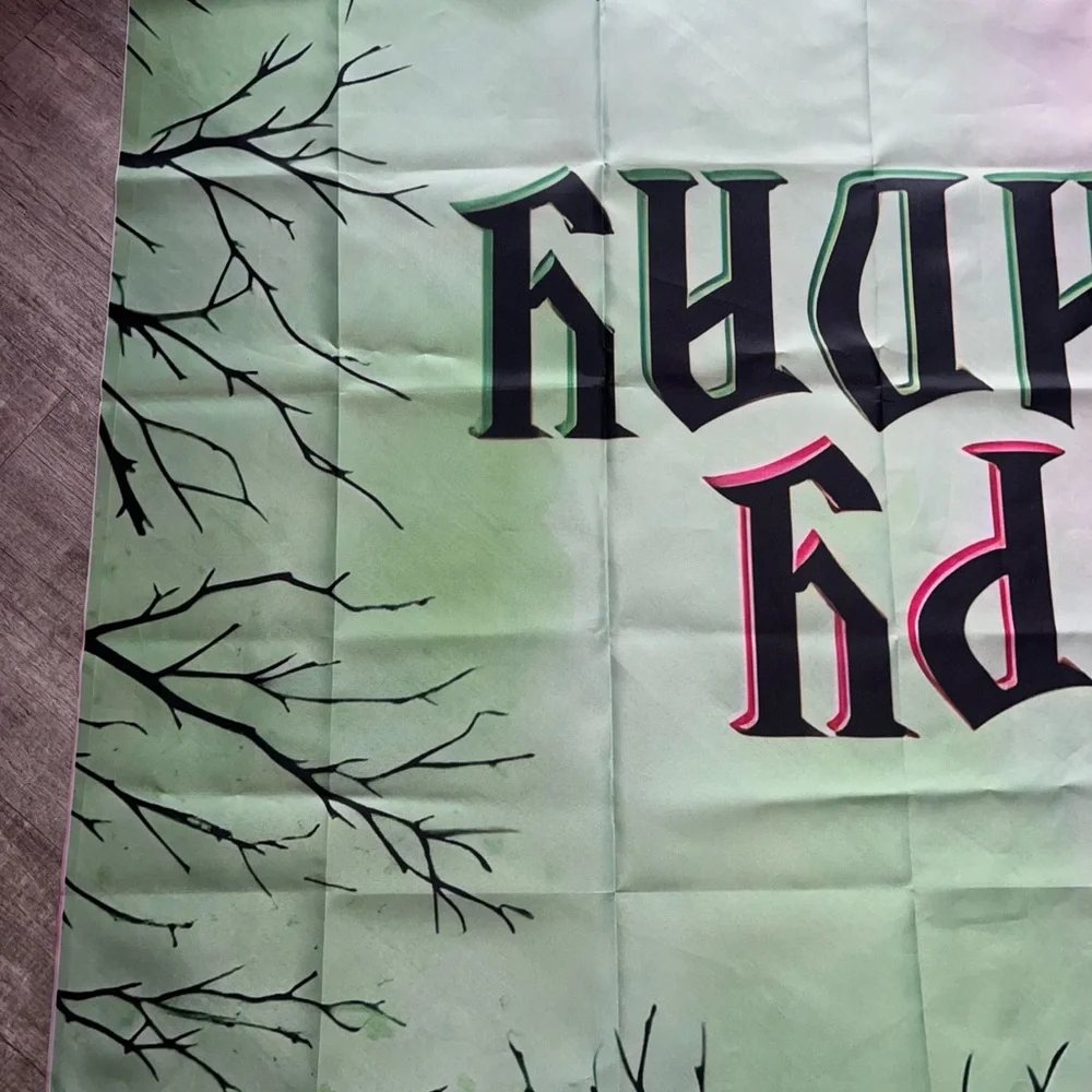 2x - WICKED MOVIE style Pink & Green Happy Birthday Banner + small banner